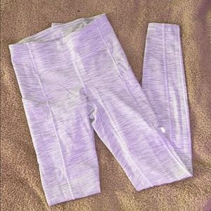 Lululemon Leggings - White with gray stripes